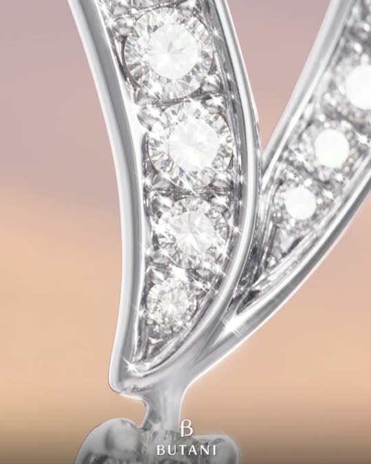 Close-up of a diamond-set white-gold piece
