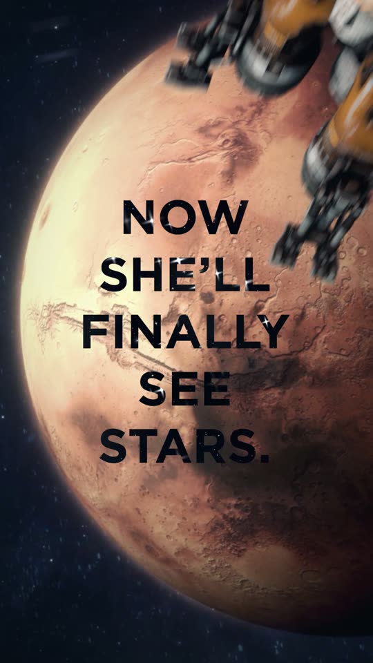 Mars with the line Now she'll finally see stars